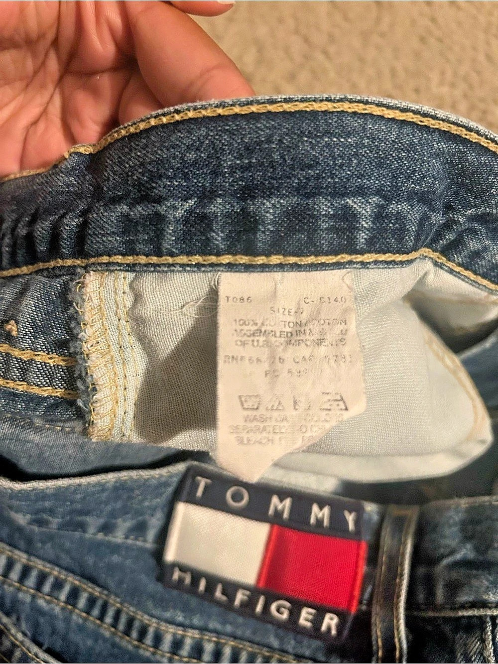 Tommy Hilfiger Tommy Jeans Denim Jean Shorts Size 7 Blue Dark Wash 100% Cotton - Picture 6 of 6